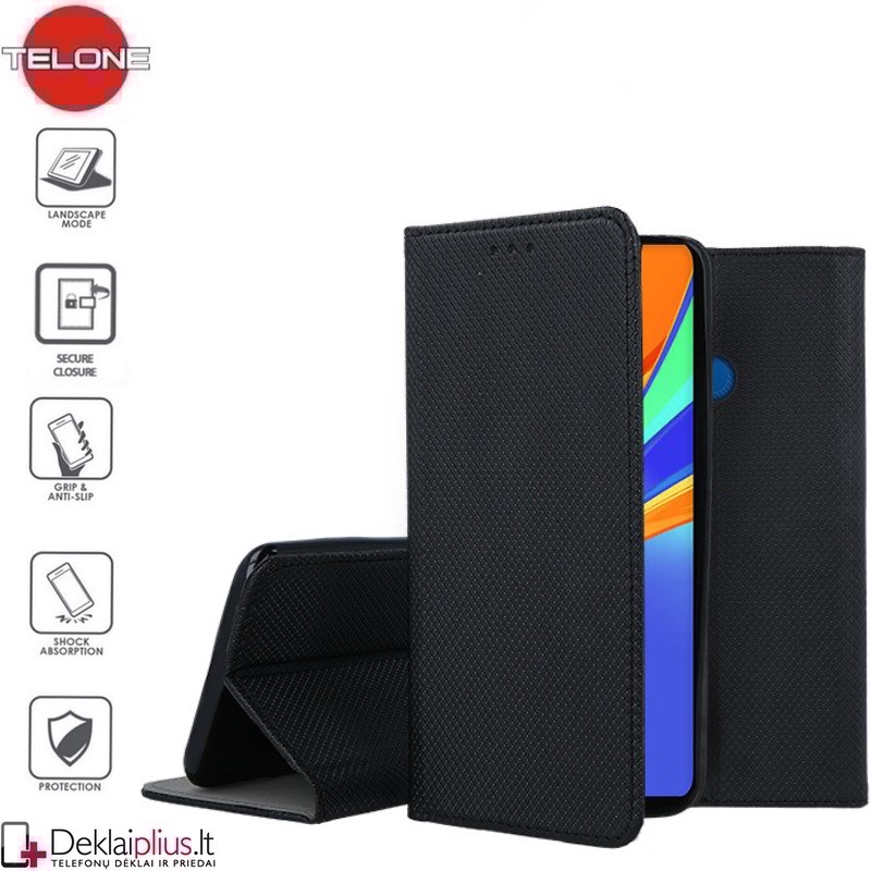 Telone smart magnet serijos atverčiamas dėklas - juodas (Xiaomi Redmi 9C) Telone smart magnet serijos atverčiamas dėklas - juodas (Xiaomi Redmi 9C)
